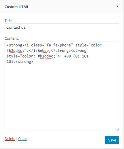 Custom HTML widget